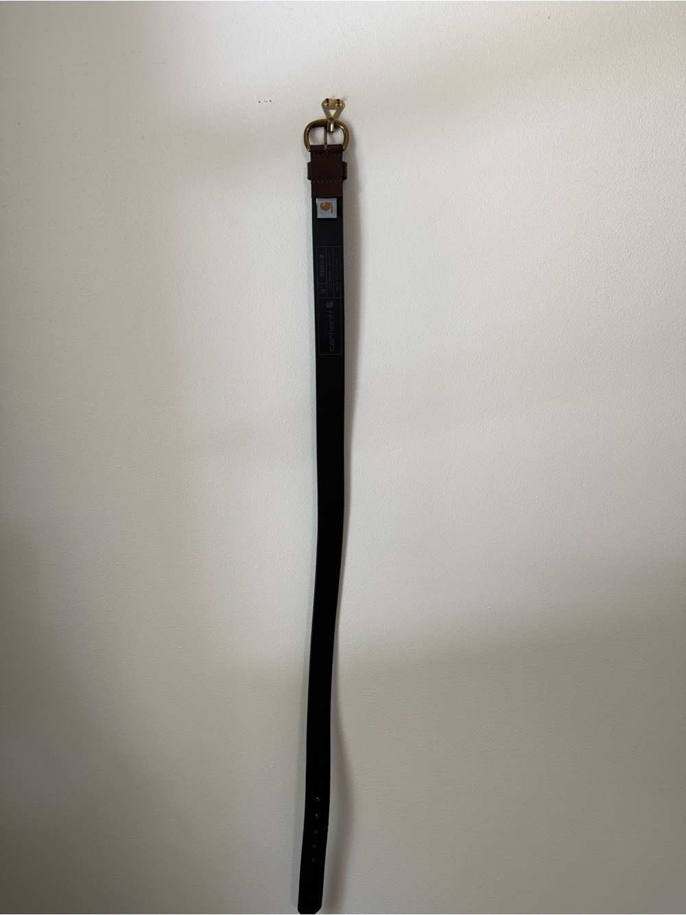 Women’s Dark Brown Leather Belt with Gold-Tone Buckle - Picture 4 of 5